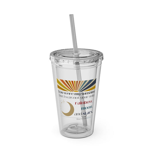 You Were My Sunshine Haiku. Sunsplash Tumbler with Straw, 16oz.