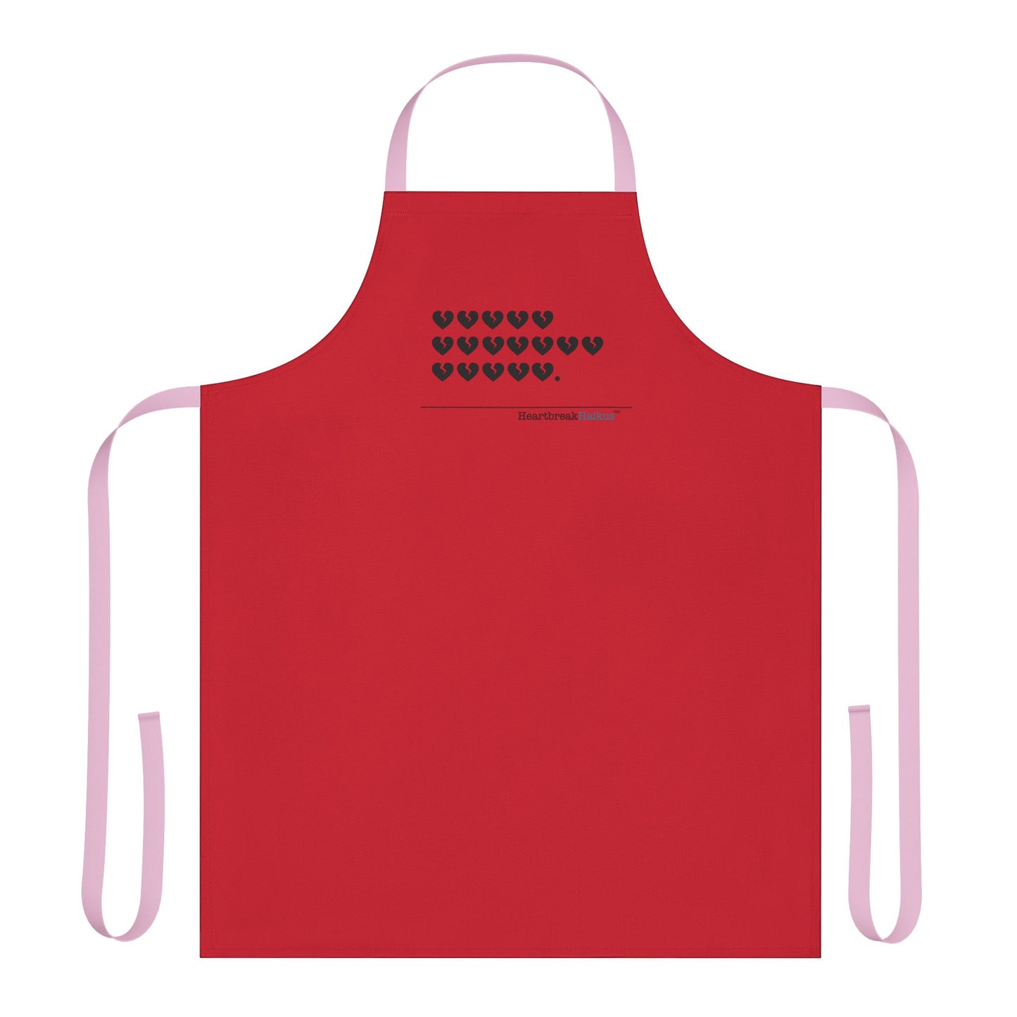 Hieroglyph Heartbreak Haiku. Apron, 5-Color Straps (red apron)