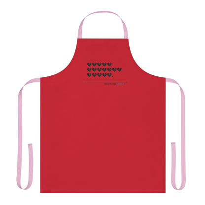 Hieroglyph Heartbreak Haiku. Apron, 5-Color Straps (red apron)