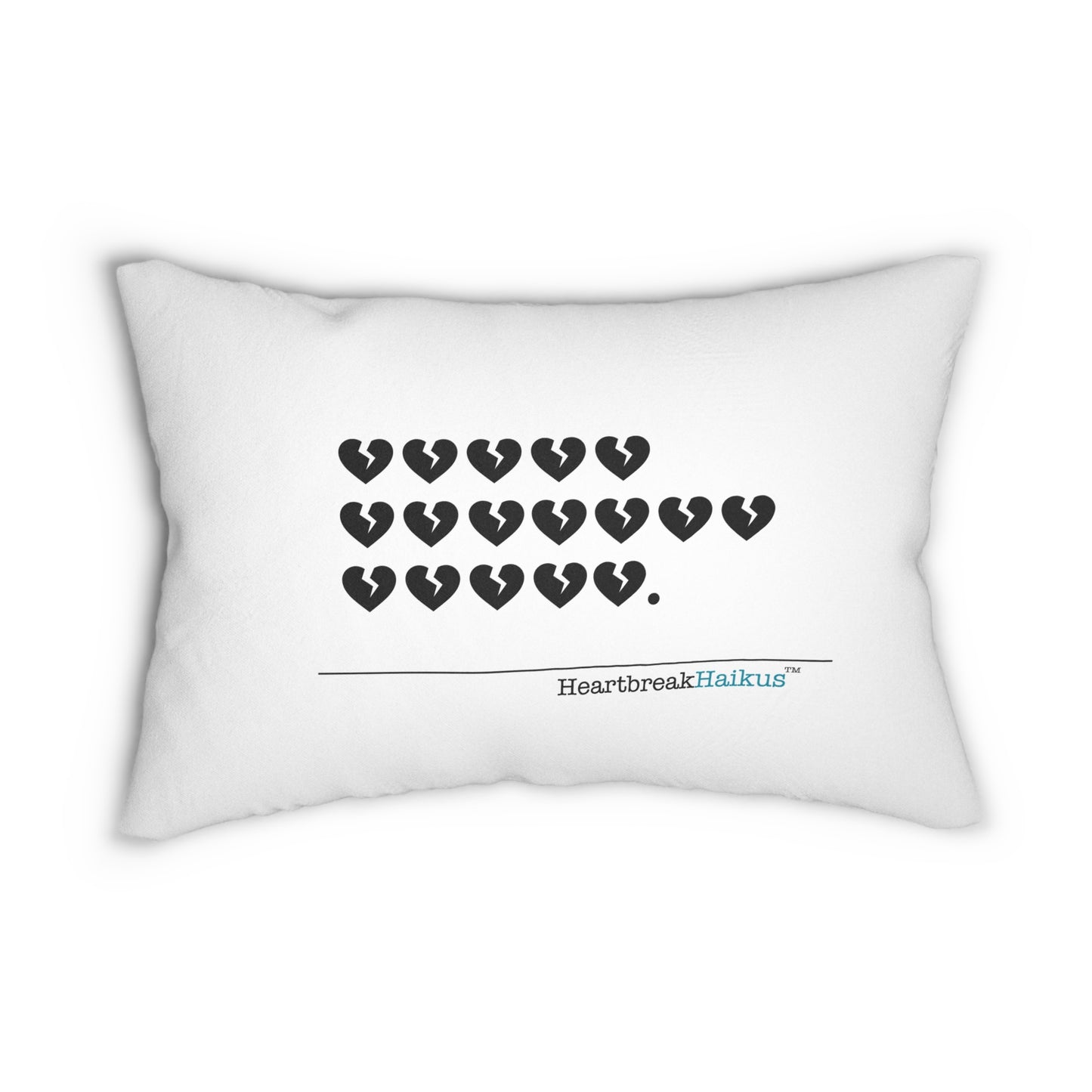 Hieroglyph Heartbreak Haiku. Spun Polyester Lumbar Pillow