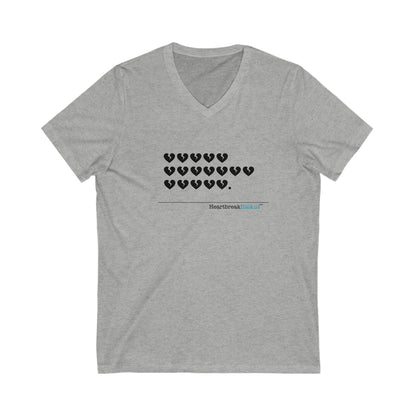 This T-shirt features a clever, bold design invoking a modern, emoji heartbreak haiku that makes it a perfect choice for someone going through a tough time. The lightweight fabric and stylish silhouette of this v-neck tee make it versatile for any season