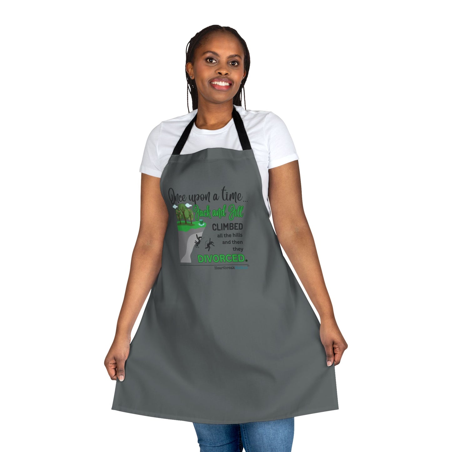 Jack and Jill Divorced. Apron, 5-Color Straps (dark grey apron)