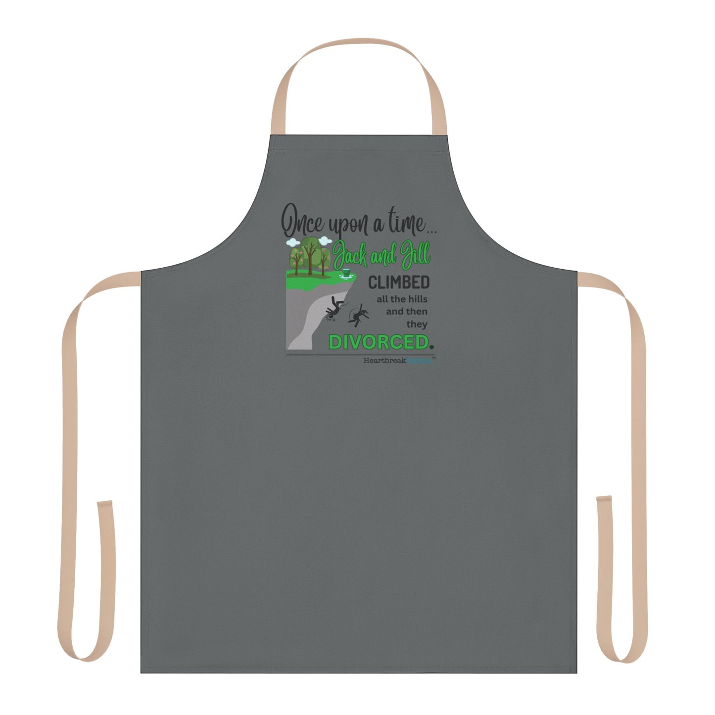 Jack and Jill Divorced. Apron, 5-Color Straps (dark grey apron)