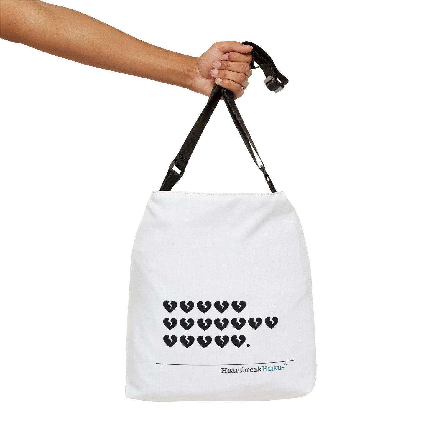 Hieroglyph Heartbreak Haiku. Adjustable Tote Bag (dual-sided design)