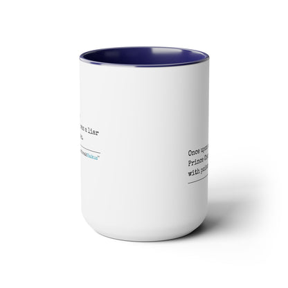 Text-Only, Two-Tone, Coffee Mug, 15oz - Dual-Sided Printing "...with poison kisses."