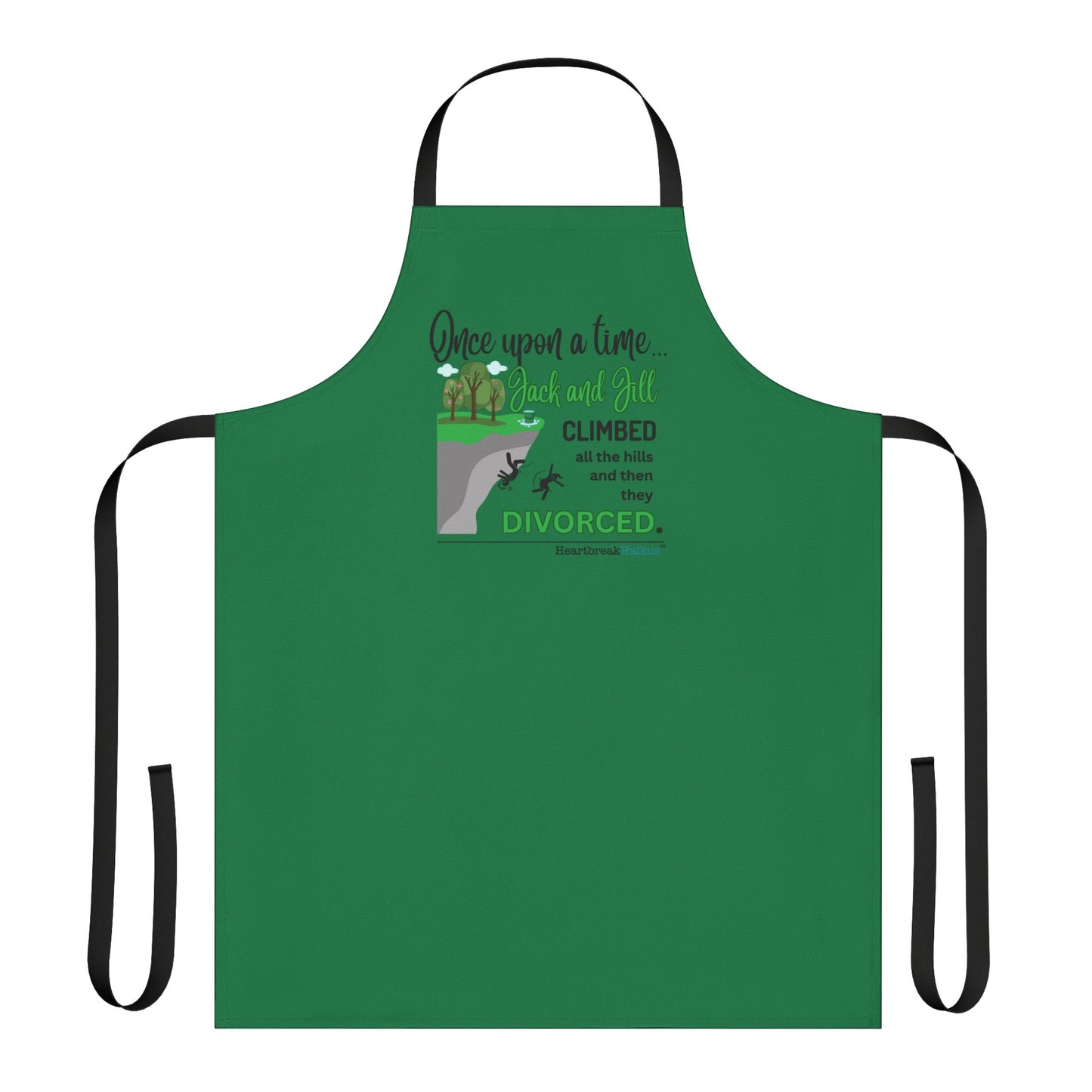 Jack and Jill Divorced. Apron, 5-Color Straps (green apron)