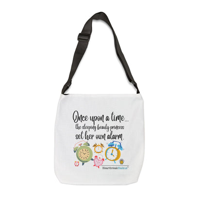 Sleeping Beauty's Alarm Haiku. Adjustable Tote Bag