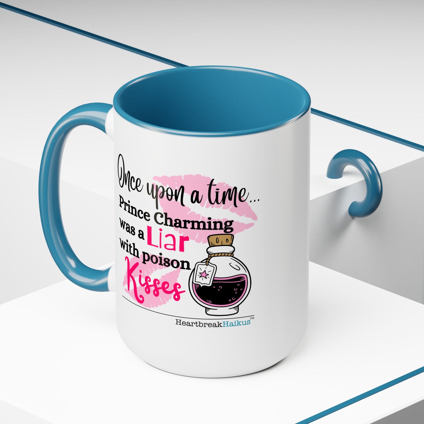 Two-Tone, Coffee Mug, 15oz - Dual-Sided Printing "...with poison kisses."