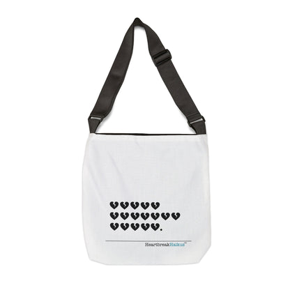 Hieroglyph Heartbreak Haiku. Adjustable Tote Bag (dual-sided design)