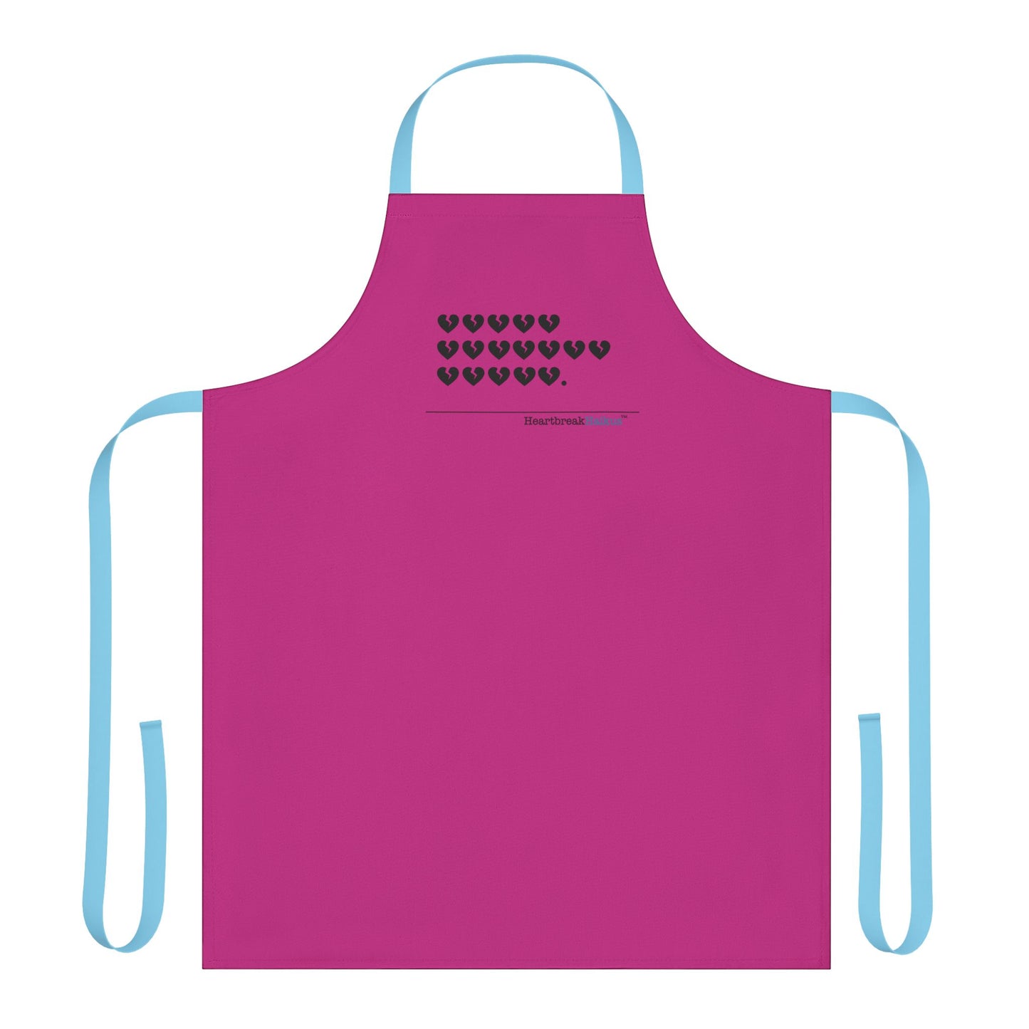 Hieroglyph Heartbreak Haiku. Apron, 5-Color Straps (hot pink apron)