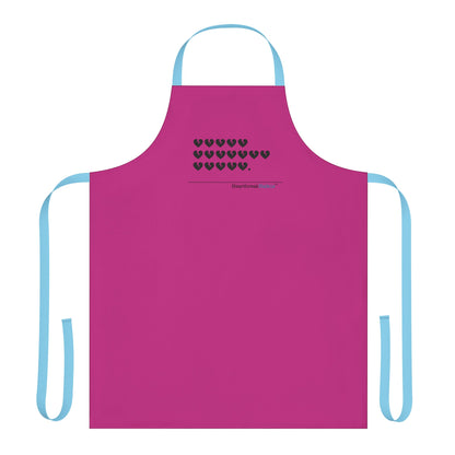 Hieroglyph Heartbreak Haiku. Apron, 5-Color Straps (hot pink apron)