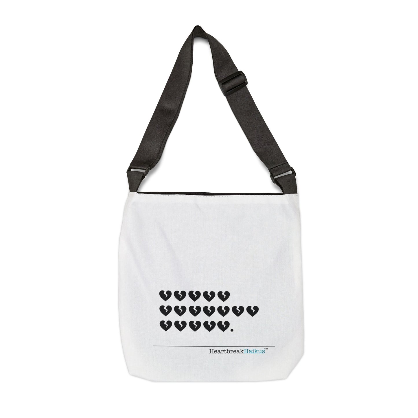 Hieroglyph Heartbreak Haiku. Adjustable Tote Bag (dual-sided design)