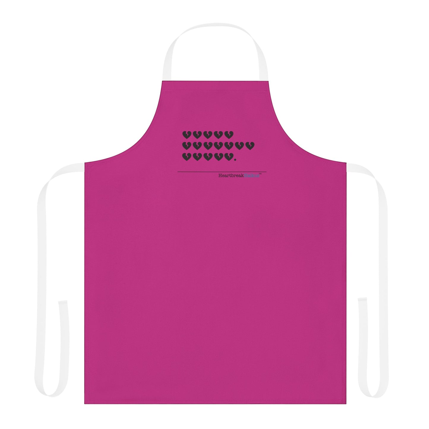 Hieroglyph Heartbreak Haiku. Apron, 5-Color Straps (hot pink apron)