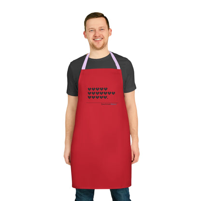 Hieroglyph Heartbreak Haiku. Apron, 5-Color Straps (red apron)