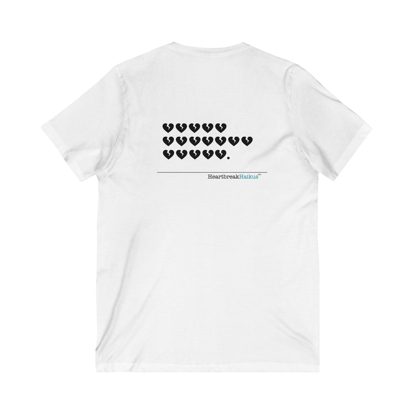 This T-shirt features a clever, bold design invoking a modern, emoji heartbreak haiku that makes it a perfect choice for someone going through a tough time. The lightweight fabric and stylish silhouette of this v-neck tee make it versatile for any season