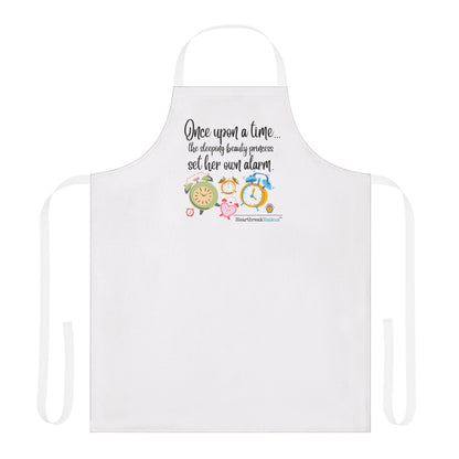 This apron comes with a tie-back closure to fit securely, a sewn-in care label for guesswork-free maintenance, and a highly durable 100% polyester canvas construction for top-tier durability. Comes with black, beige, blue, pink, or white strap color, and