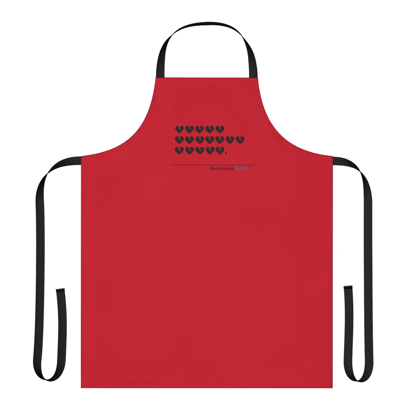 Hieroglyph Heartbreak Haiku. Apron, 5-Color Straps (red apron)