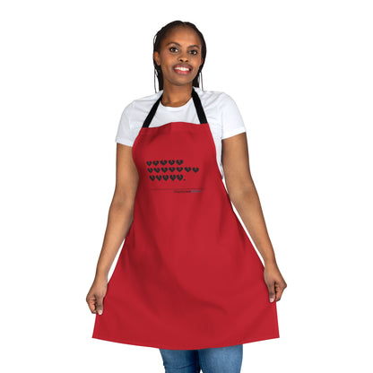 Hieroglyph Heartbreak Haiku. Apron, 5-Color Straps (red apron)