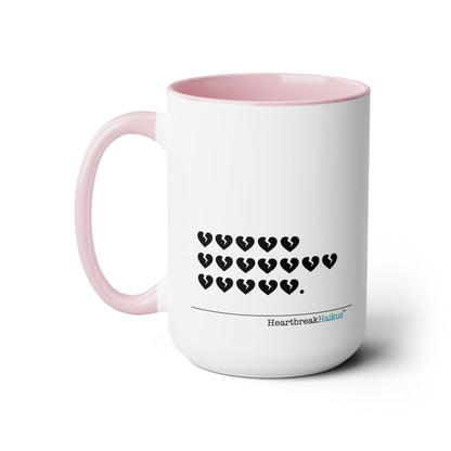 Hieroglyph Heartbreak Haiku. Two-Tone, Coffee Mug, 15oz - Dual-Sided Printing