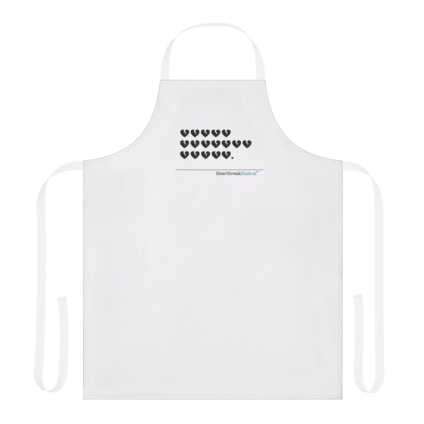 Hieroglyph Heartbreak Haiku. Apron, 5-Color Straps (white apron)