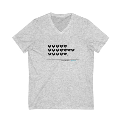 This T-shirt features a clever, bold design invoking a modern, emoji heartbreak haiku that makes it a perfect choice for someone going through a tough time. The lightweight fabric and stylish silhouette of this v-neck tee make it versatile for any season