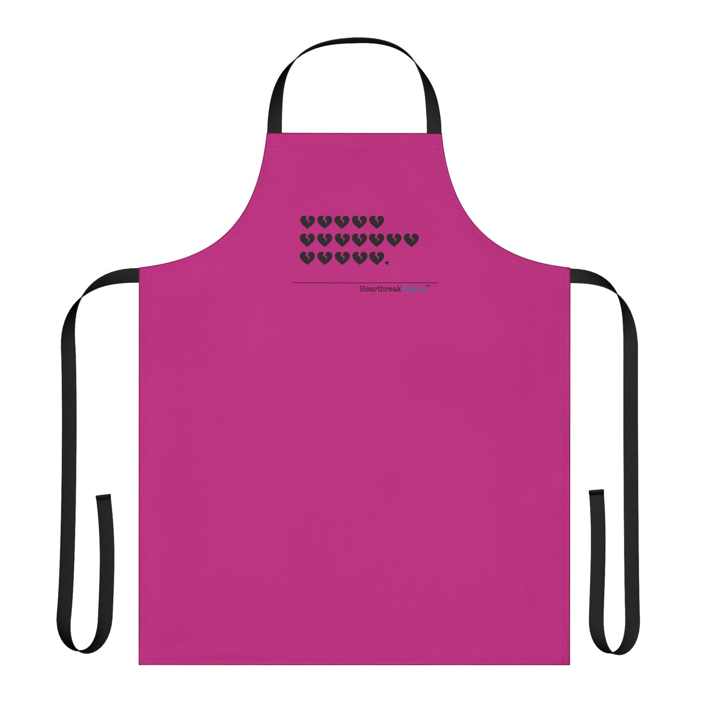 Hieroglyph Heartbreak Haiku. Apron, 5-Color Straps (hot pink apron)