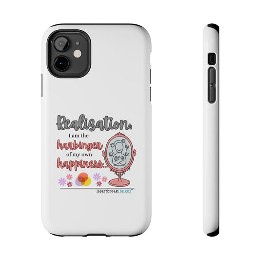 Harbinger of Happiness Tough Phone Cases (white), iPhone 11-16 or Samsung Galaxy S21-S24