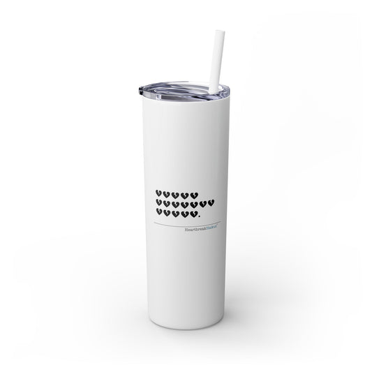 Hieroglyph Heartbreak Haiku - Skinny Tumbler with Eco-Friendly, Reusable, Matching Straw, 20oz