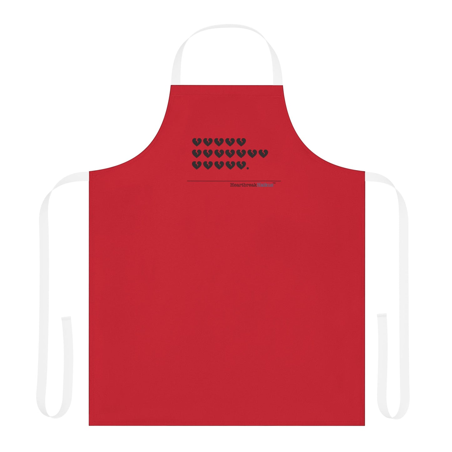 Hieroglyph Heartbreak Haiku. Apron, 5-Color Straps (red apron)