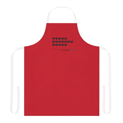 Hieroglyph Heartbreak Haiku. Apron, 5-Color Straps (red apron)