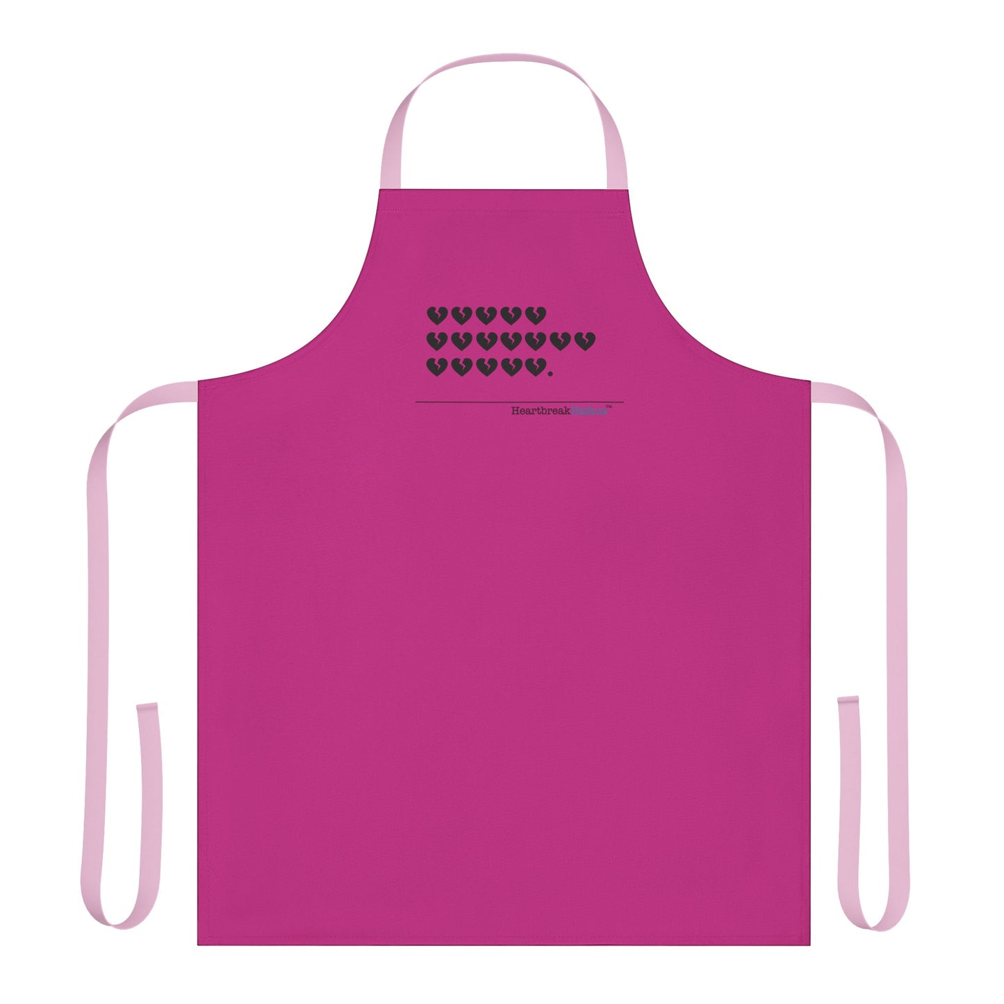 Hieroglyph Heartbreak Haiku. Apron, 5-Color Straps (hot pink apron)