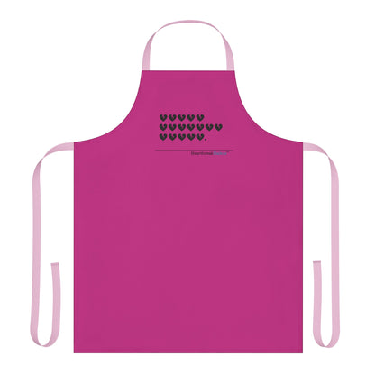 Hieroglyph Heartbreak Haiku. Apron, 5-Color Straps (hot pink apron)