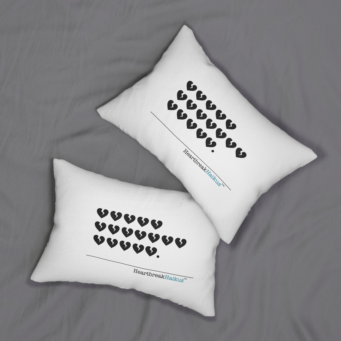 Hieroglyph Heartbreak Haiku. Spun Polyester Lumbar Pillow