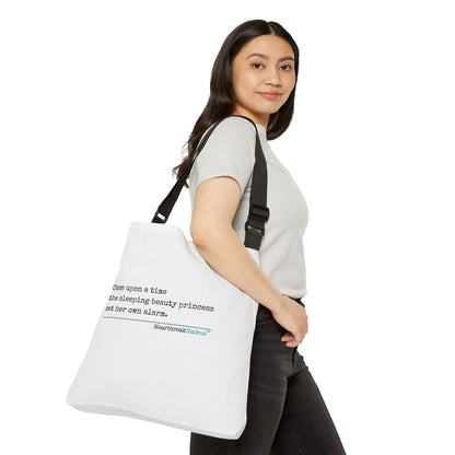 Sleeping Beauty's Alarm Haiku. Adjustable Tote Bag