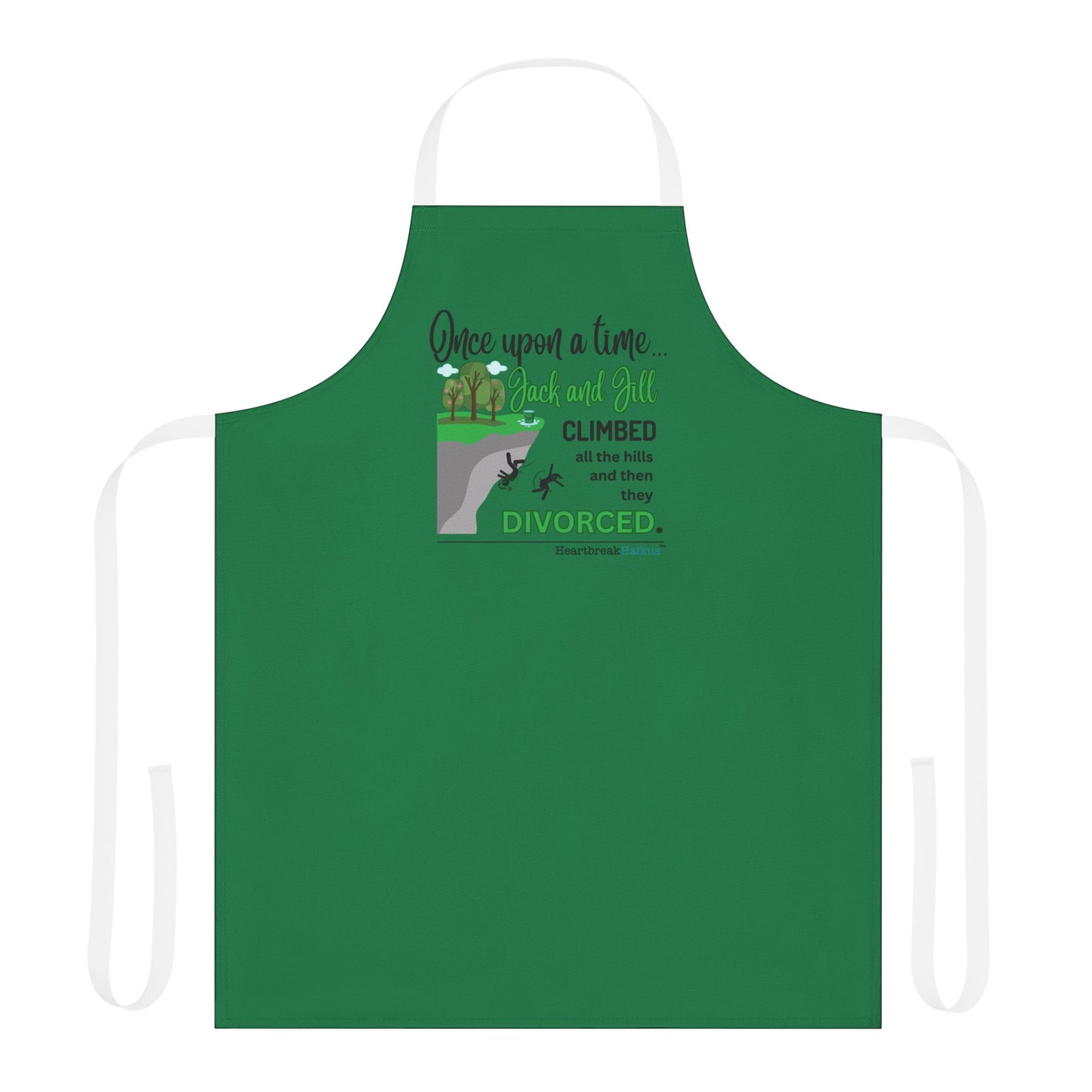 Jack and Jill Divorced. Apron, 5-Color Straps (green apron)