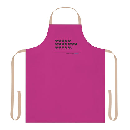 Hieroglyph Heartbreak Haiku. Apron, 5-Color Straps (hot pink apron)