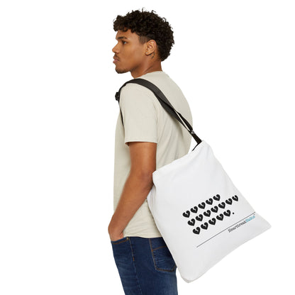 Hieroglyph Heartbreak Haiku. Adjustable Tote Bag (dual-sided design)