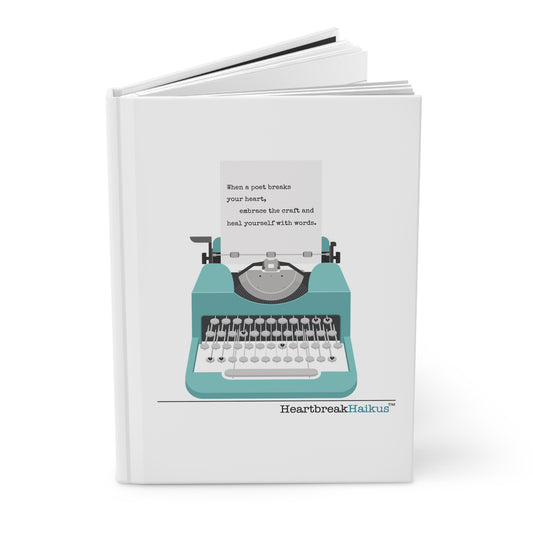 "Heal yourself with words..." Hardcover Journal, Vintage Typewriter Design (Dual-Design, Matte Finish)