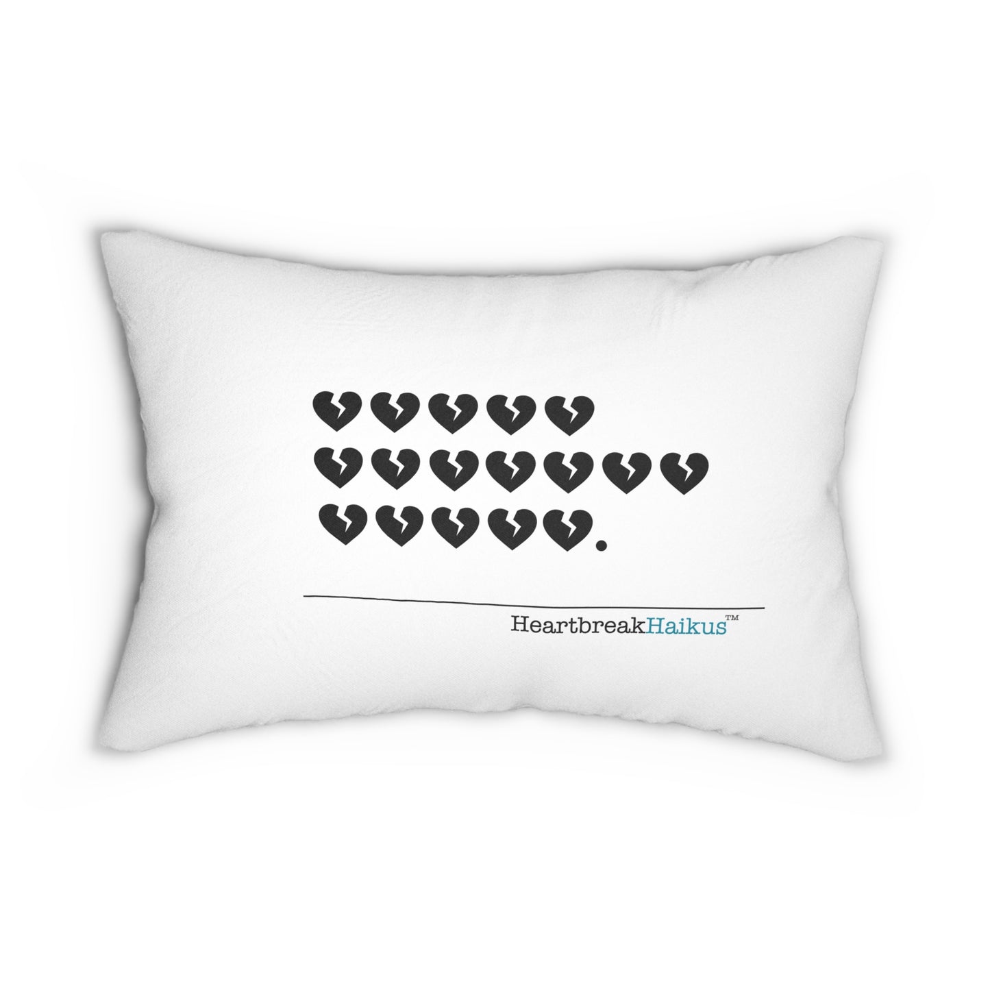 Hieroglyph Heartbreak Haiku. Spun Polyester Lumbar Pillow