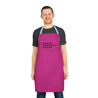 Hieroglyph Heartbreak Haiku. Apron, 5-Color Straps (hot pink apron)