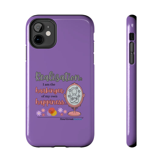 Harbinger of Happiness Tough Phone Cases (purple) available for iPhone 11-16 or Samsung Galaxy S21-S24