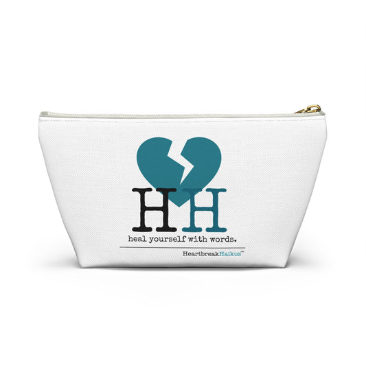 "Heal yourself with words." Accessory Pouch w T-bottom (2 sizes)