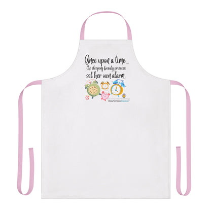 This apron comes with a tie-back closure to fit securely, a sewn-in care label for guesswork-free maintenance, and a highly durable 100% polyester canvas construction for top-tier durability. Comes with black, beige, blue, pink, or white strap color, and