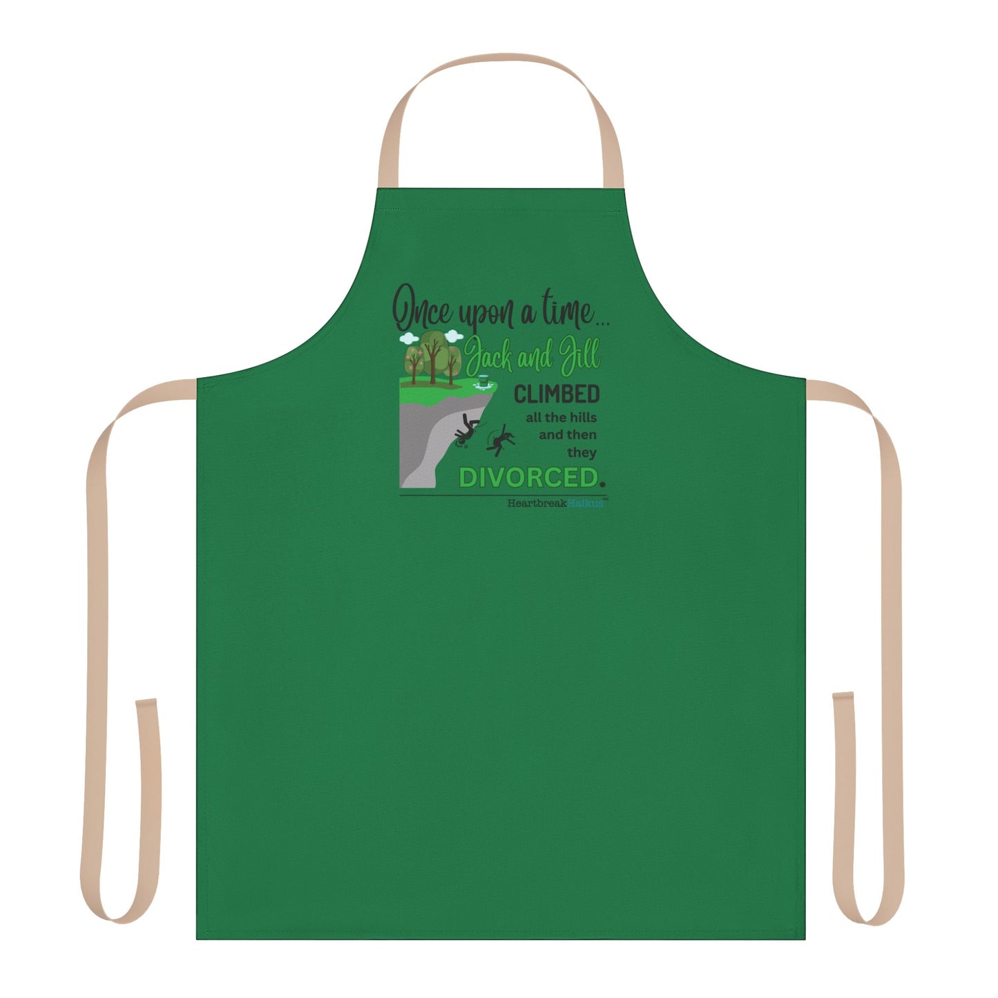 Jack and Jill Divorced. Apron, 5-Color Straps (green apron)